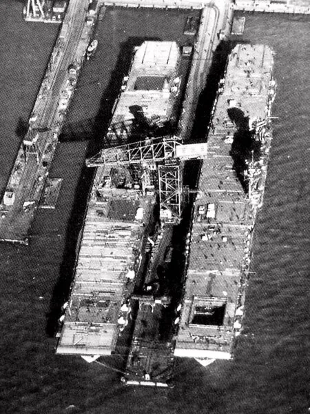 USS Yorktown (CV-5) and USS Enteprise (CV-6) fitting out at Newport News Shipbuilding, 8 February 1937